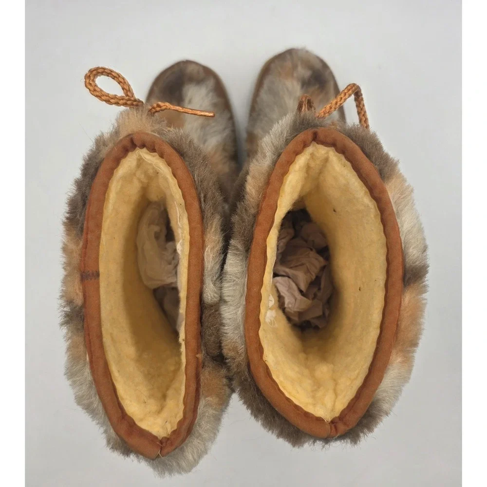 Snowland Vintage Yodelers 70s Brown Suede Faux Fur Snow Boots Womens 9